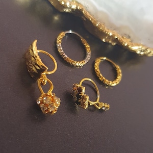4 stuks gouden neusring, gouden neusring, Indiase neusring, Indiase piercing, dunne neusring, gevlochten neusring, kraakbeenoorbel