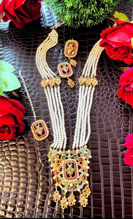 Multi Color Pearl Set Semi Precious Layers Beaded Mala Pearl Mala Handmade Mala embellished Semi Precious Stones Pakistani Designer Etsy