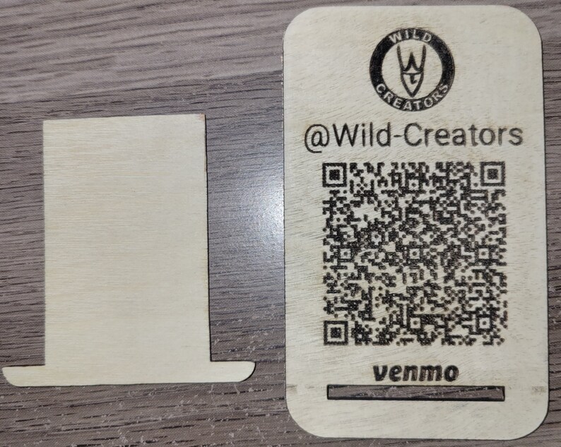 Laser Cut QR Code Payment Easel Digital File Etsy