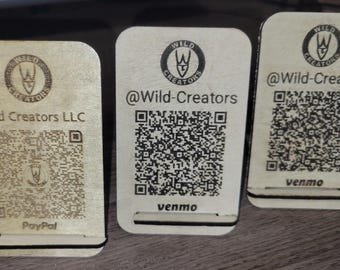 Laser Cut QR Code Payment Easel - Digital File