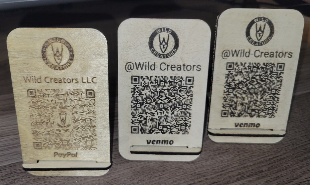 Laser Cut QR Code Payment Easel Digital File Etsy