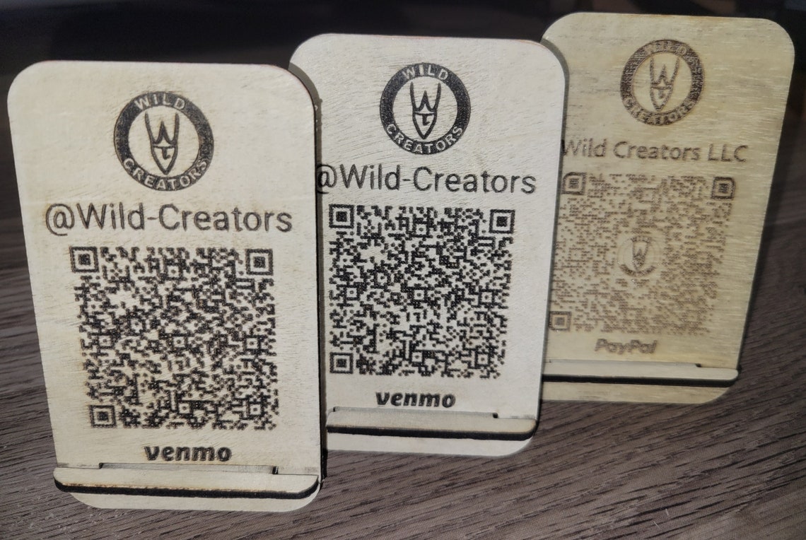 Laser Cut QR Code Payment Easel Digital File Etsy