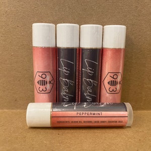 Bálsamo labial de cera de abeja - Bálsamo labial de menta totalmente natural - Barra de chapa orgánica - Brillo de labios - Bálsamo labial de cera de abeja sin tratar - Bálsamo labial con sabor