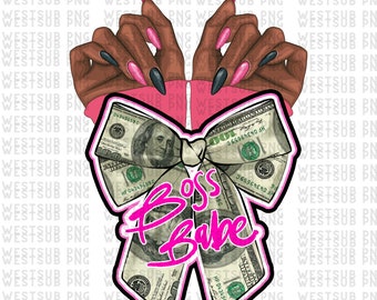 Boss Babe Black Woman Png Sublimation Design Download, Self Made Babe Png, Nails Pink Png, Money Png, Sublimate Designs Download, Queen Png