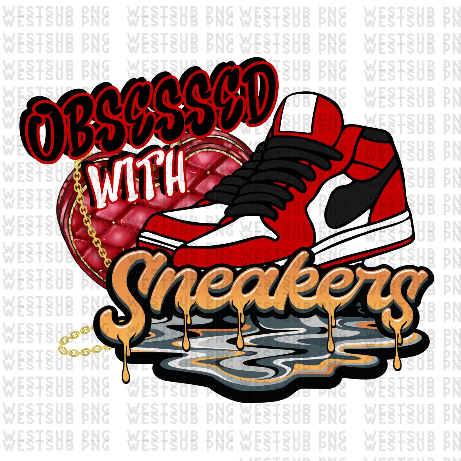 Obsessed With Sneakers Png Sublimation Design Download, Black Woman