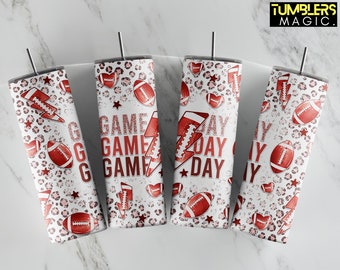 Football Tumbler, 20 oz Skinny Tumbler, Gameday GAME DAY Tumbler Sublimation, American Football Tumbler Digital Download