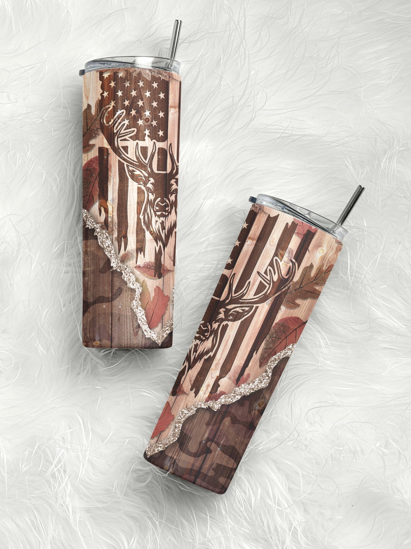 Deer Hunting USA Flag 20 Oz Skinny Tumbler Wrap Sublimation - Etsy
