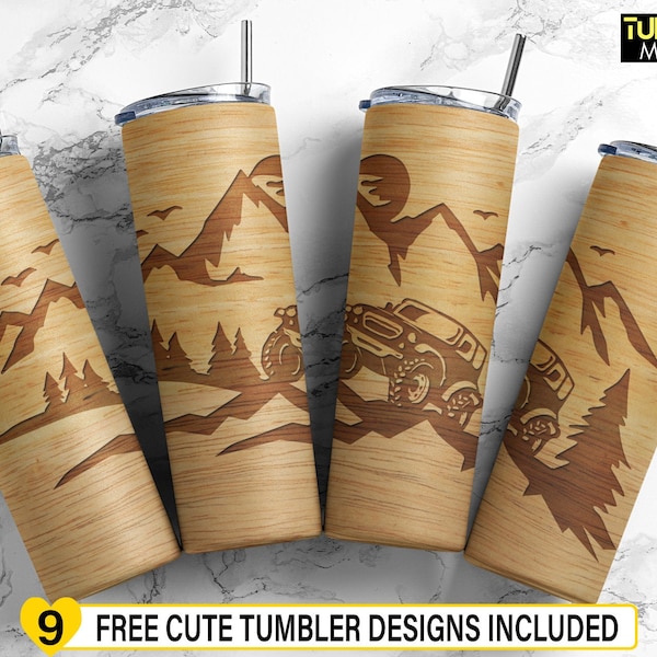 Offroad 20 Oz Skinny Tumbler Wrap Sublimation, Outdoor Wrap PNG File, Truck lover Adventure Offroad 4x4 Digital Download, Straight & Tapered