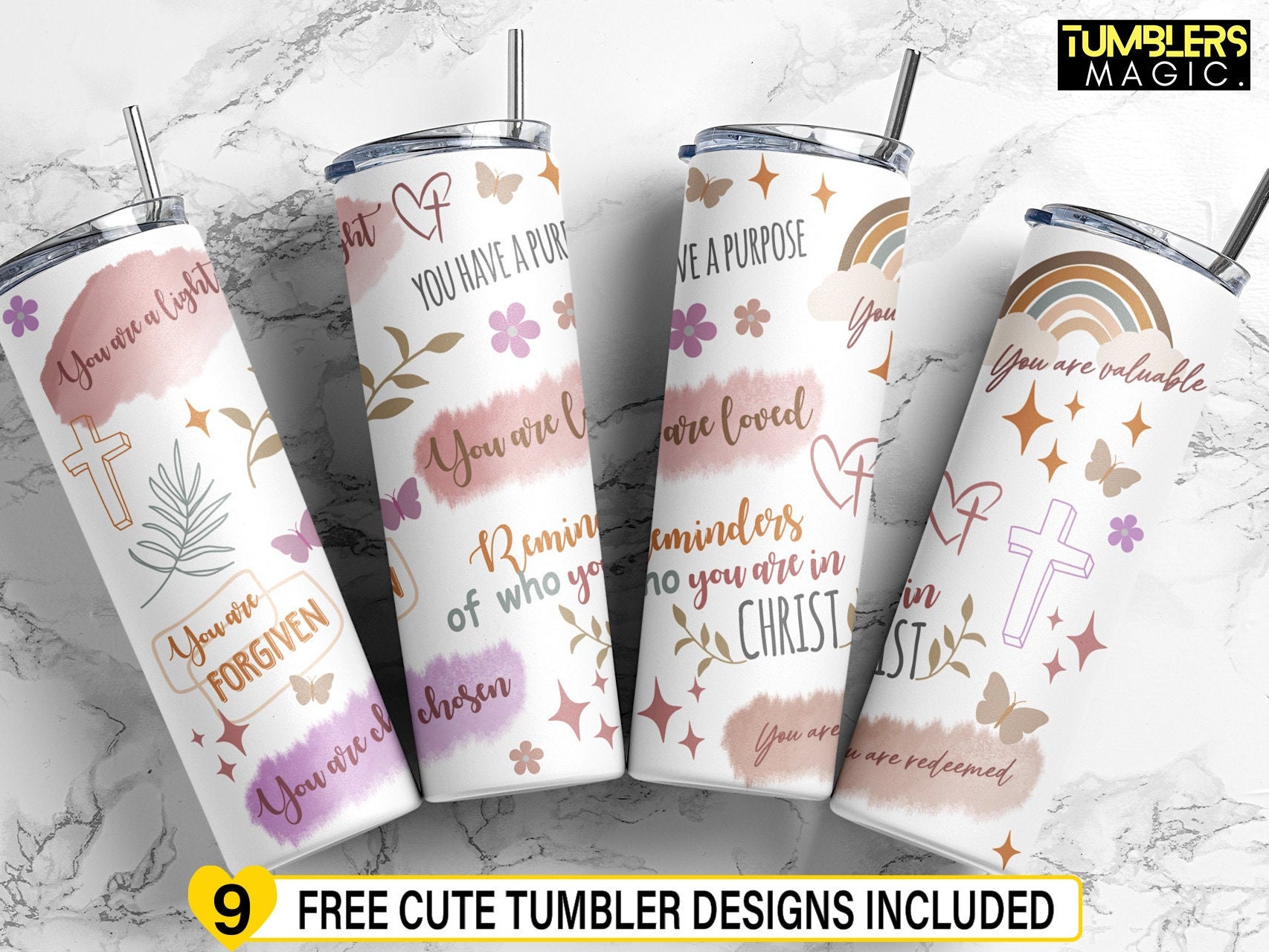 Inspiration Tumbler Wrap Positive Words Sublimation Etsy