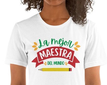 Linda camisa maestra,Regalo de maestro de español,Camisa de maestra bilingüe,Graduación de maestro,Maestra bilingüe,Regalo de apreciación de maestro,Camisas latinas