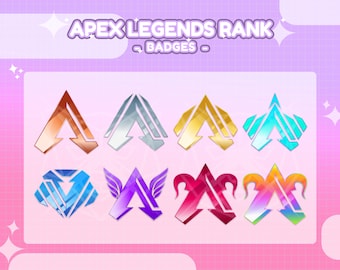 Apex Legends Badge Pack - 8x Apex Sub/Bit Badge per Twitch (e Discord) / Badge pack / Rainbow Apex Legends Ranks