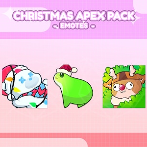 ANIMATED Apex Christmas Emote Pack- 3 x Animated Gibby, Octane and Nessie Festive Emotes for Twitch (and Discord)  | Cute Xmas Apex Emotes