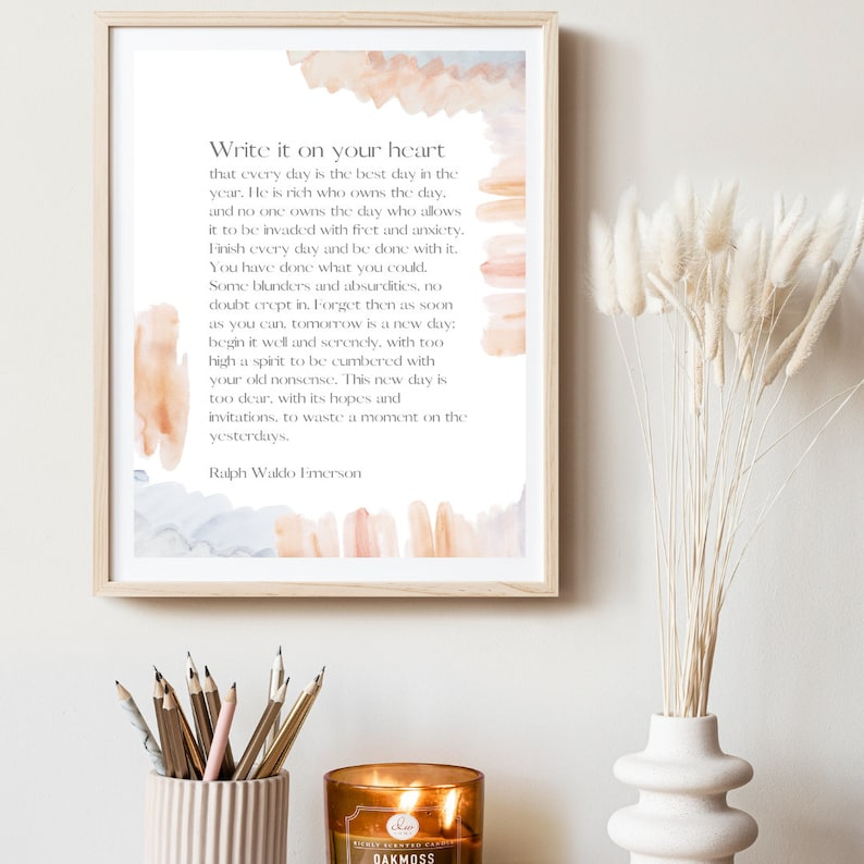 Ralph Waldo Emerson Poem Digital Print | Write It on Your Heart Wall ...