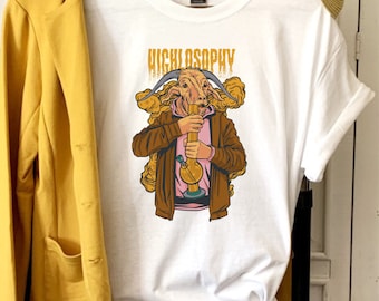 Goat Highlosophy Smoker Shirt, Stoner Gift, Marijuana Accessory