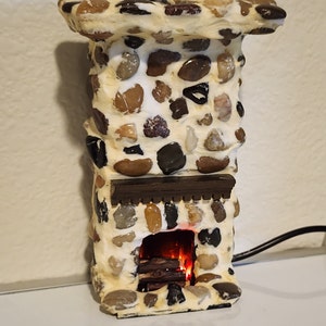 Miniature Cobble Stone Fireplace