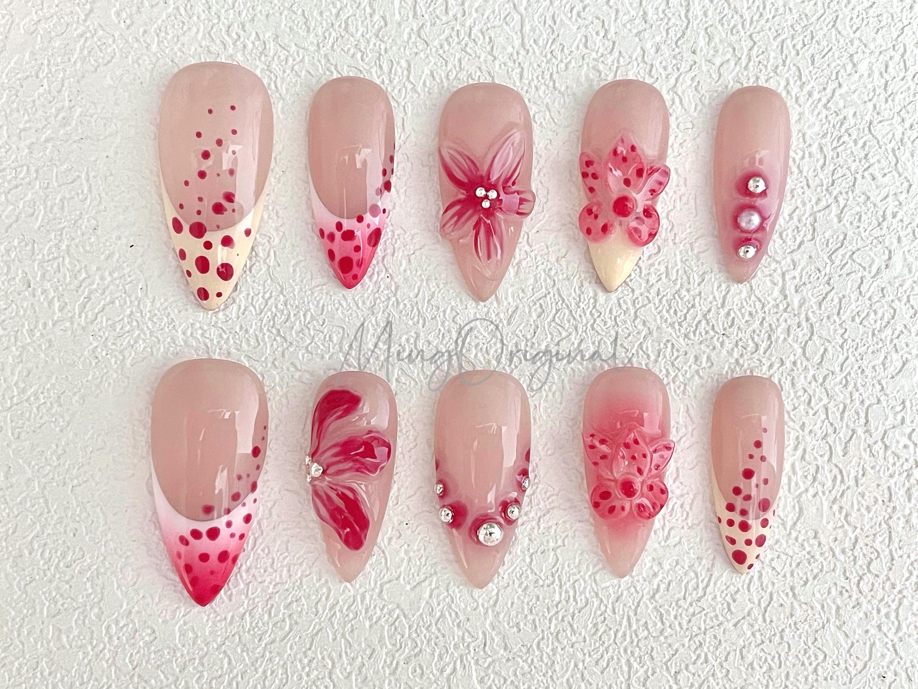 Pink and Pastel Yellowcolorful Vivid Blooming Flower Press on