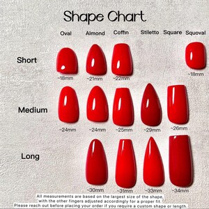 a chart of different shades of red nail polish