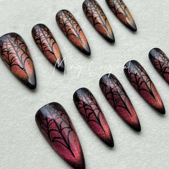 SK003  蜘蛛の巣　シルバー×ブラックネイルシール SK003 蜘蛛の巣 シルバー×ブラックネイルシール