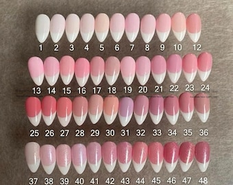 Unghie finte in gel tinta unita rosa Barbie, collezione French Tip, opache, riutilizzabili, MO1076