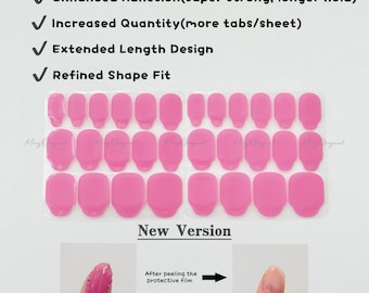 Super Strong Adhesive Tabs for Press On Nails, 1 Sheet 24 Tabs, Double Sided Nail Stickers, Available in Pink and Yellow.