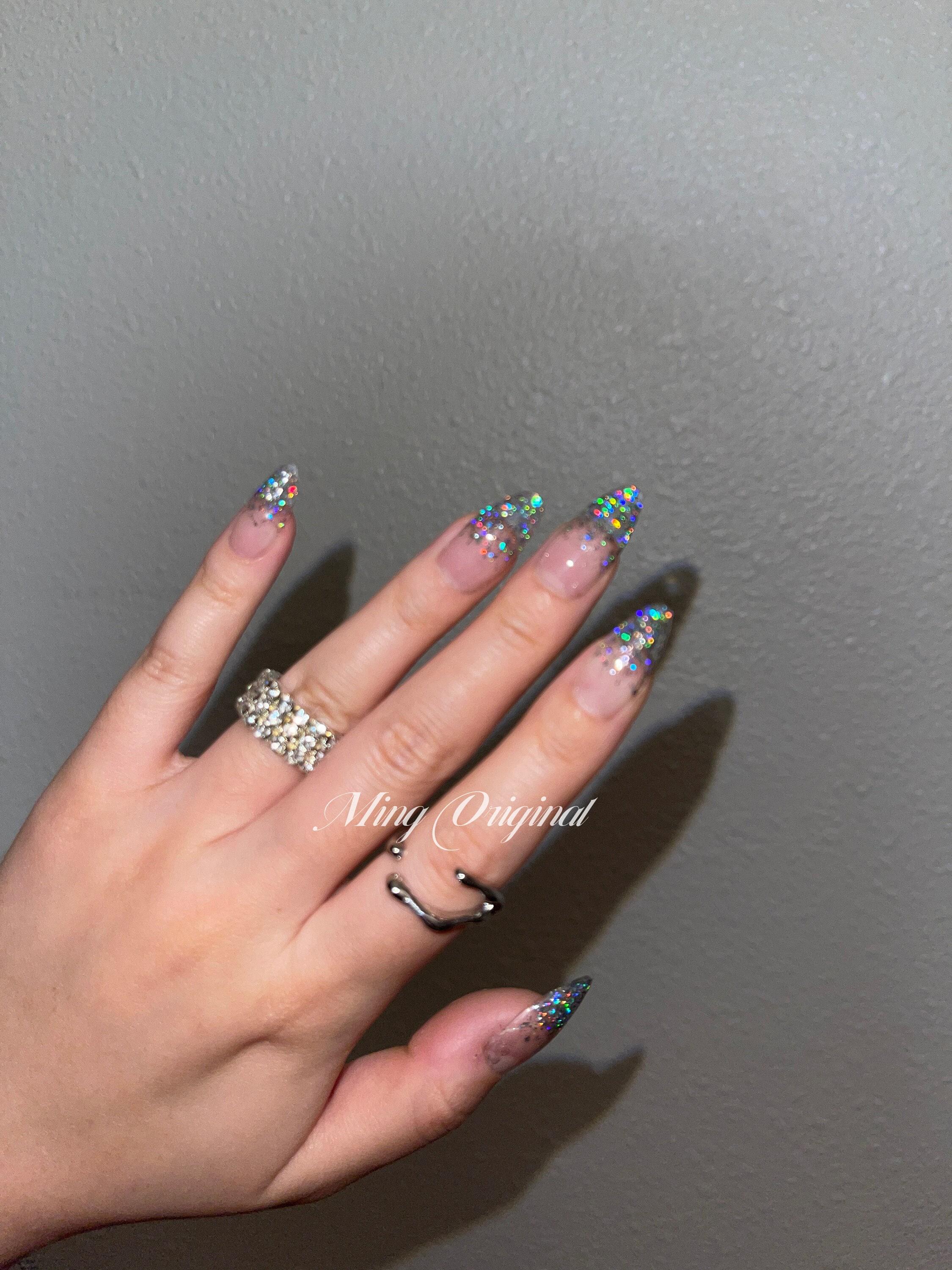 Nail French Style with Holographic Shimmer