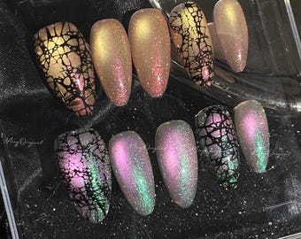 小物 tanakadaisuke devil nail globe DIABLO | Little Red Devil Press on Nails | Hand-paint Nail Art