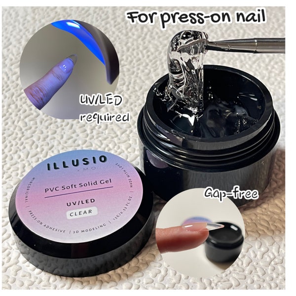 15g PVC Soft Solid Gel for Press on Nail, 3D Modeling Sculpting, Super Strong Hold Adhesive UV Nail Tip Gel Glue, DIY Nail Art Supply