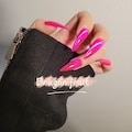 Da Dragon Fruit | High transparency hot pink press on nails,glue on cat eye nails, reuse nails, jelly fake nail, saturated see through nail