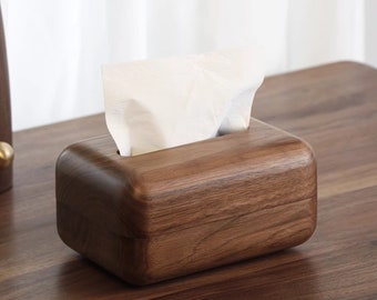 Simple Style Black Walnut Tissue Box Cover, Desk Tissue Box Cover, Solid Wood Tissue Box, Home Decor