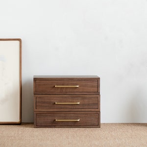 Black Walnut Single Drawer Storage Box, Solid Wood, Wooden Office Drawer Box, Desk Accessories, Drawer Organizer, Home Decor