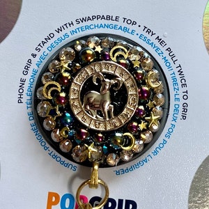 3D ALL Zodiac Astrology Signs Swappable Bling Phone Grip Handmade Made to Order