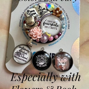 Do You Prefer Your Fairytale Dark and Smutty? 3D Swappable Top Bling Grip Phone Handmade Made to Order