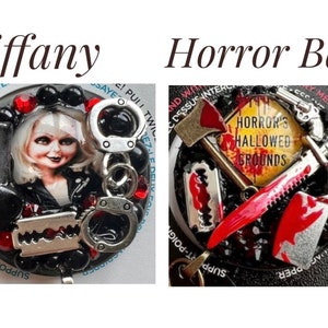 Tiffany Horror Babe Bride Movie 3D Swappable Top Bling Grip Phone Handmade Made to Order