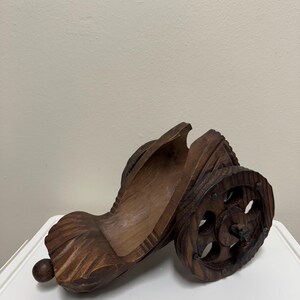 Vintage Wooden Cannon Wine Bottle Display Cart Caddy, Made in Spain