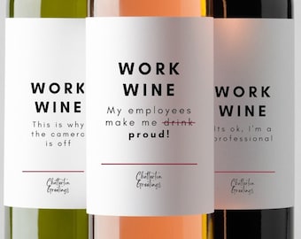 Variety 3 Pack: Funny coworker wine gift, new job, boss wine gift, funny promotion gift, job anniversary, funny wine label, Employee wine