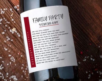 Funny Thanksgiving Wine Bottle Label, Friendsgiving Hostess Gift, Turkey Day Sticker