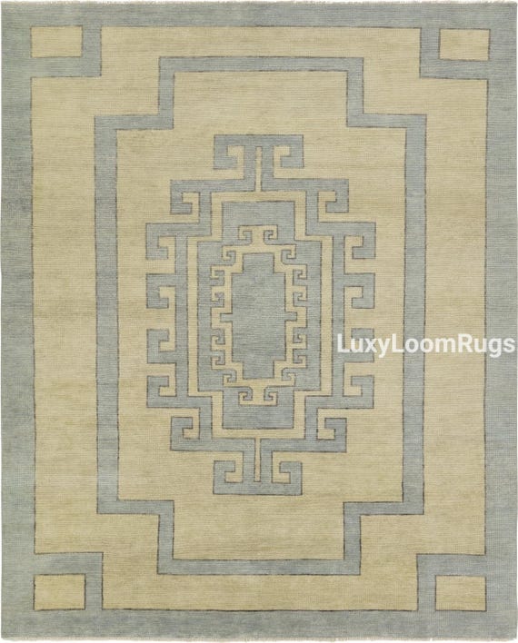 Modern Rug Baige & Grey hand knotted wool rugs Oushak Rug pastal colour rug 9x12 Turkish rug Living room Bedroom rug area rug made to Order