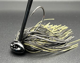 Chokem Football jig, Grn pumpkin/black
