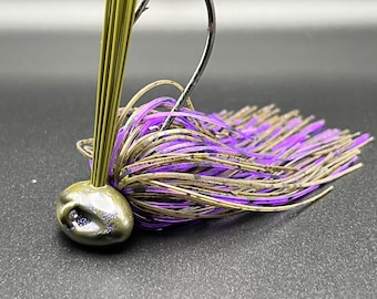 Chokem Football jig, GRN pumpkin/purple