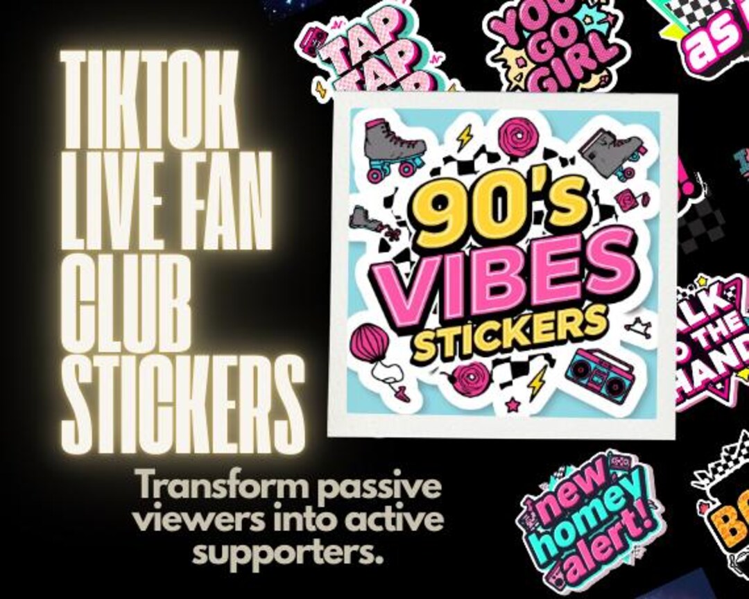 Go Live Sticker 90s Vibes Tiktok Live Stickers | Retro Neon Stream Overlays (digital ...