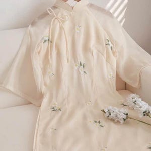 Ivory Floral Ao Dai Set