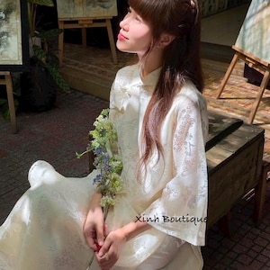 Ivory Double Layer Ao Dai Set