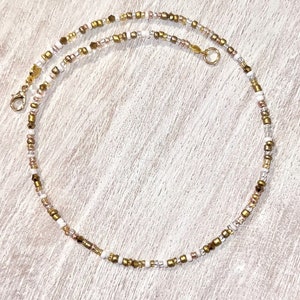 Gold Sparkle Seed Bead Choker Necklace