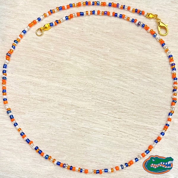 Florida Gators Game Day Choker Necklace, College Game Day Jewelry, Game Day Choker, Game Day Bead Necklace, College Football Necklace