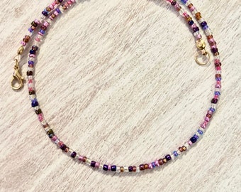 Collana girocollo con perline colorate: collana a strati regolabile