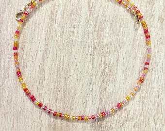 Collana girocollo con perline colorate: collana a strati regolabile