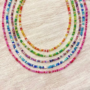 Colorful Choker Necklace, Colorful Bead Necklace, Colorful Bead Choker, Bead Choker Necklace, Seed Bead Necklace, Seed Bead Jewelry