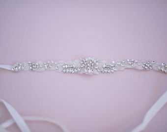 Ceinture de mariage petite | Ceinture ornée de perles et strass | Ceinture de mariée