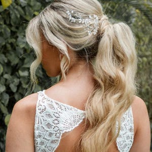 Bridal Hair Vine | Pearl Wedding Hair Vine | Crystal Bridal Hair Piece | Silver Wedding Hair Accessory