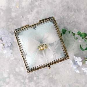 Glass Ring Box Square Wedding Ring Box Square Jewellery Box - Etsy